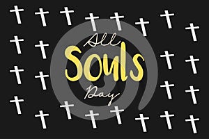 All Souls Day with cross christian sign patternÂ  background